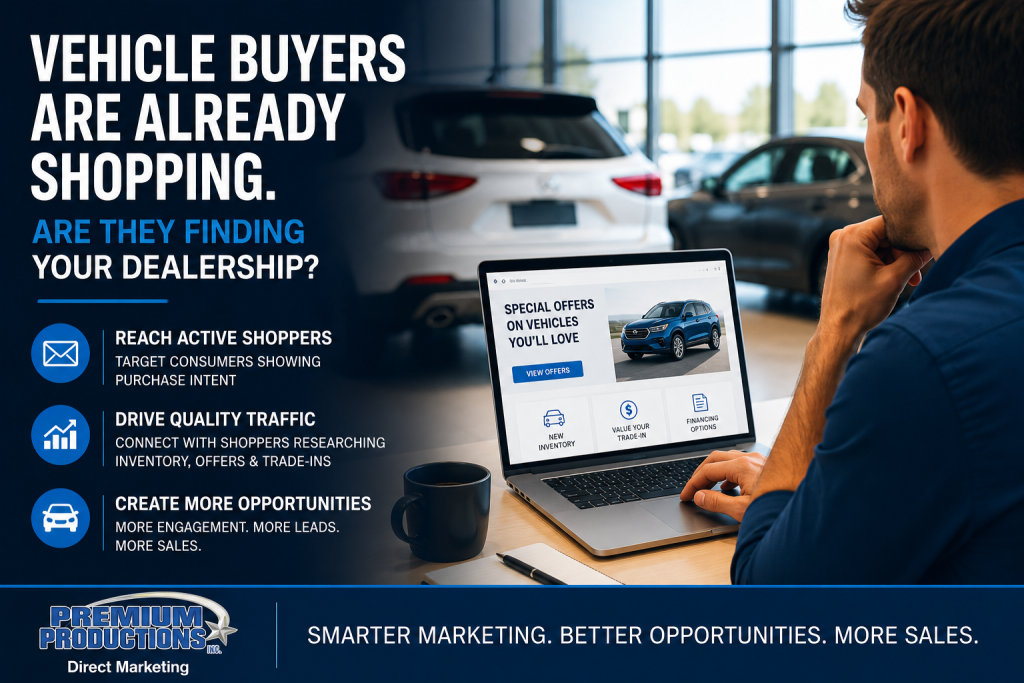 Predictive email marketing for dealerships helping reach in-market vehicle buyers researching inventory, financing, and trade-in opportunities.